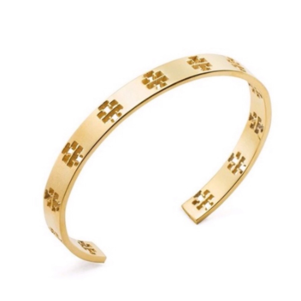 ✨NEW TORY BURCH✨PIERCED T LOGO CUFF BRACELET - Picture 4 of 4